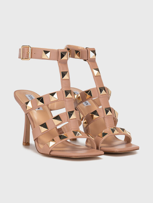 CAPRI sandals with eyelets in beige - 2