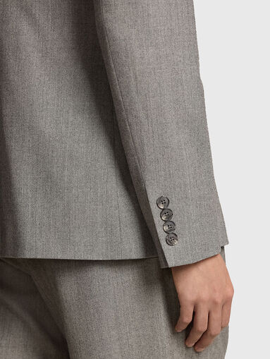 Grey wool blazer - 5