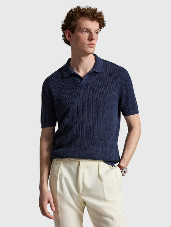 Knitted linen polo shirt - 1