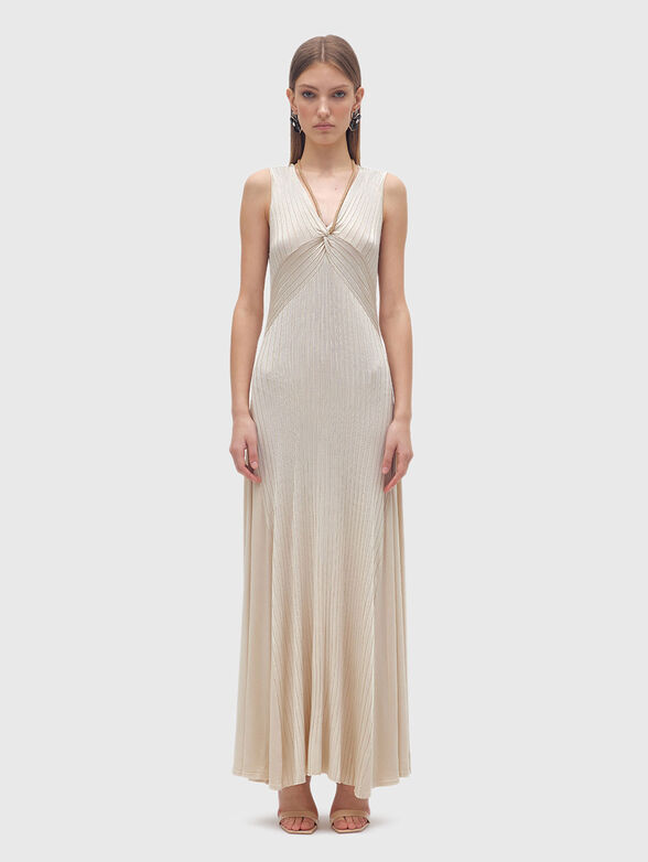 Maxi dress with accent neckline - 1