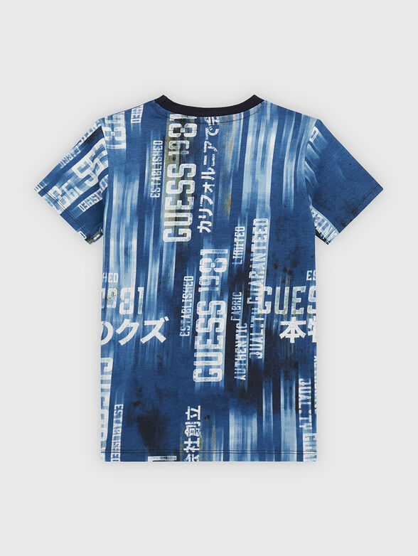 Blue T-shirt with artistic print - 2