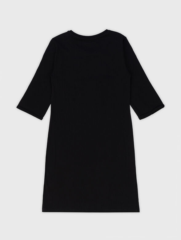Black dress with logo print - 2