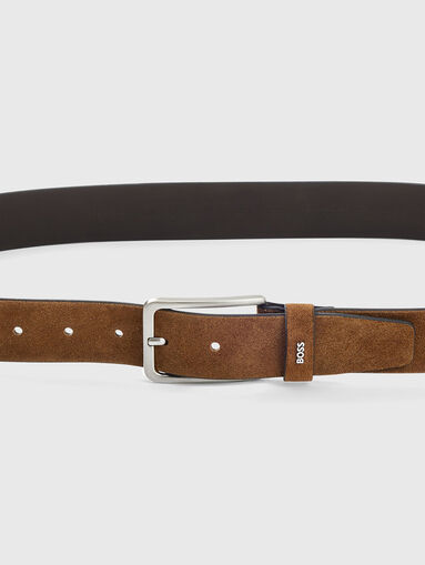 Dark blue suede belt - 4