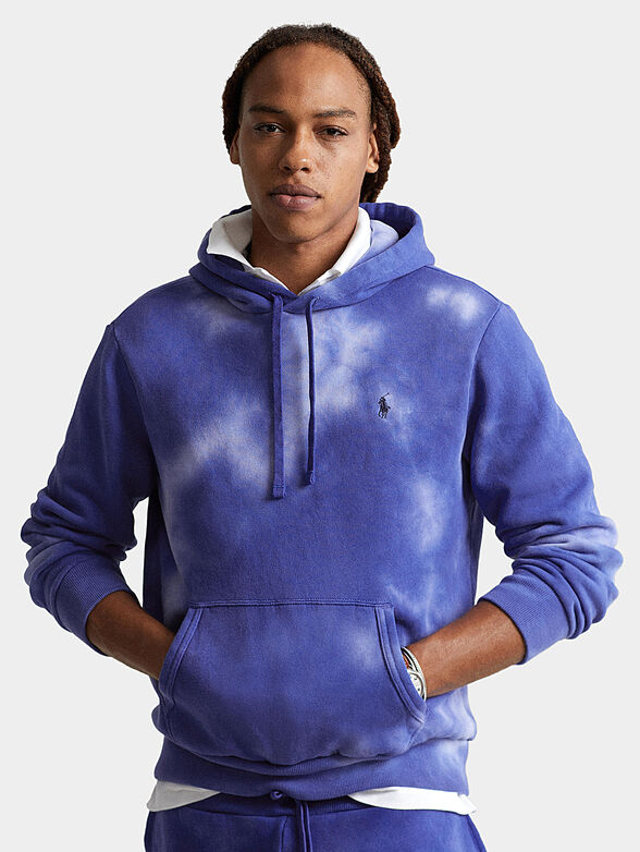 Sweatshirt with hood and tie-dye effect - 1