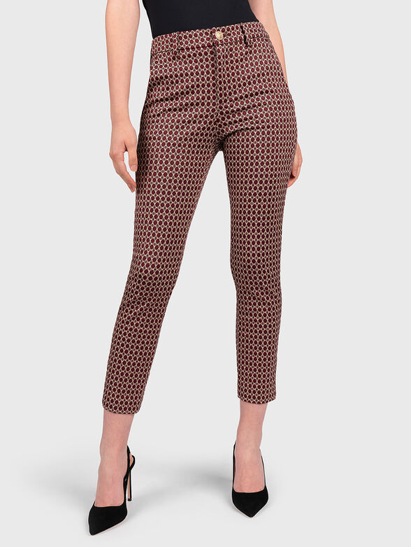 Chino pants with jacquard motifs - 1