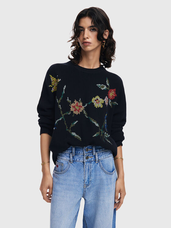 MASSILIA sweater with floral embroidery  - 1