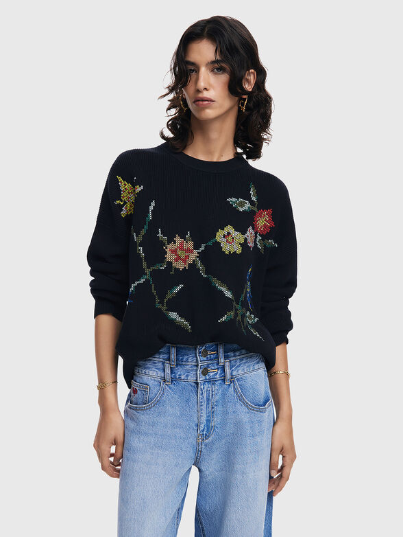 MASSILIA sweater with floral embroidery  - 1