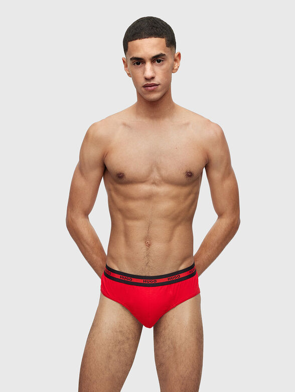 Set of three pairs of briefs with logo accent - 6
