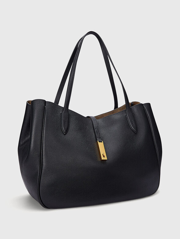 Black leather tote bag - 4