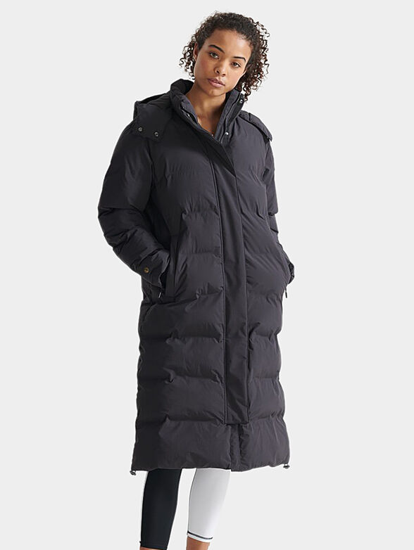 Jacket with quilted effect and hood - 1