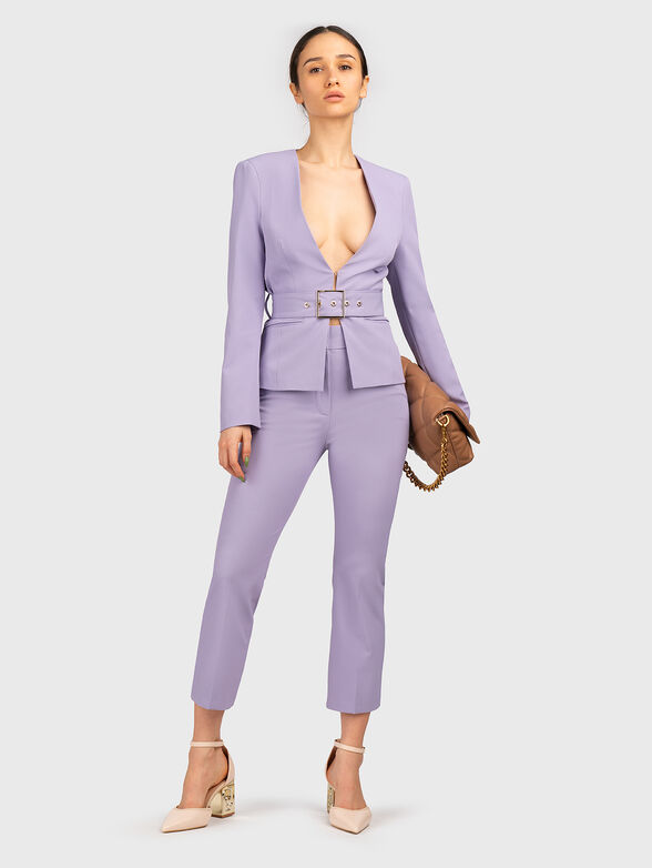 Belted blazer in purple - 4
