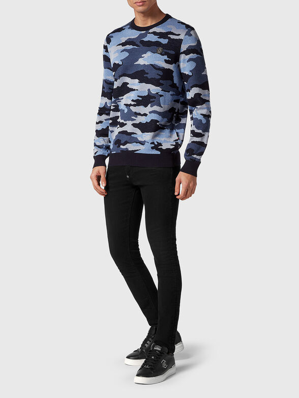 Camouflage print sweater in merino wool  - 2