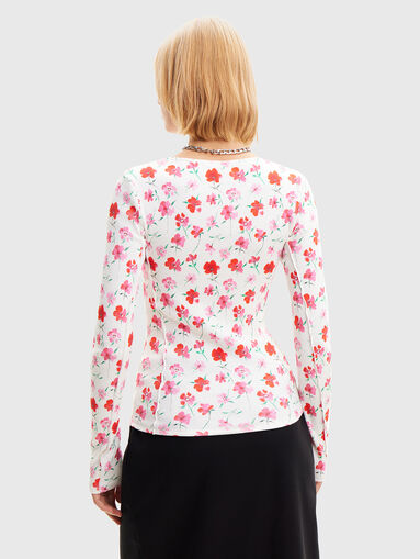 White blouse with floral print - 3
