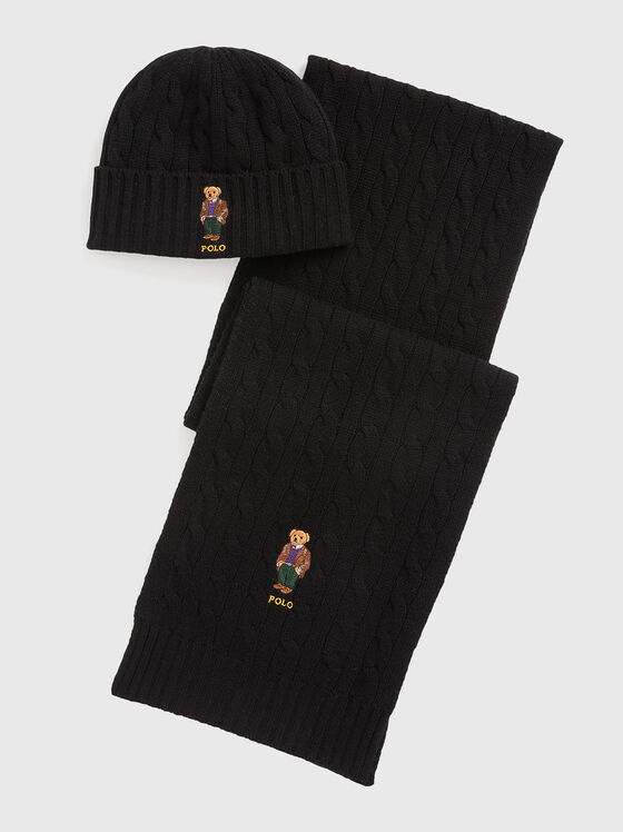Scarf and hat set with Polo Bear embroideries - 1