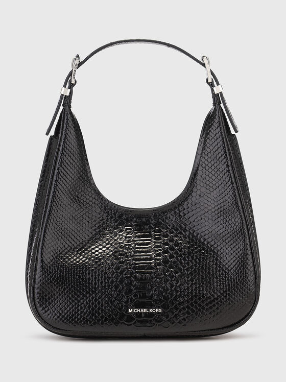 Кожена хобо чанта с кроко ефект - 1