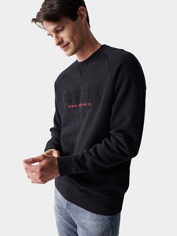 Cotton sweatshirt with embossed logo - 6