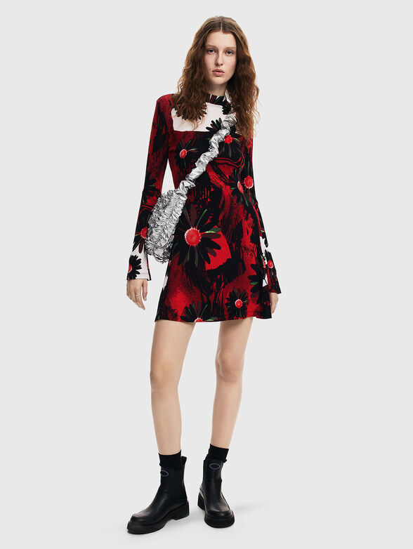 Mini dress with floral motifs  - 1