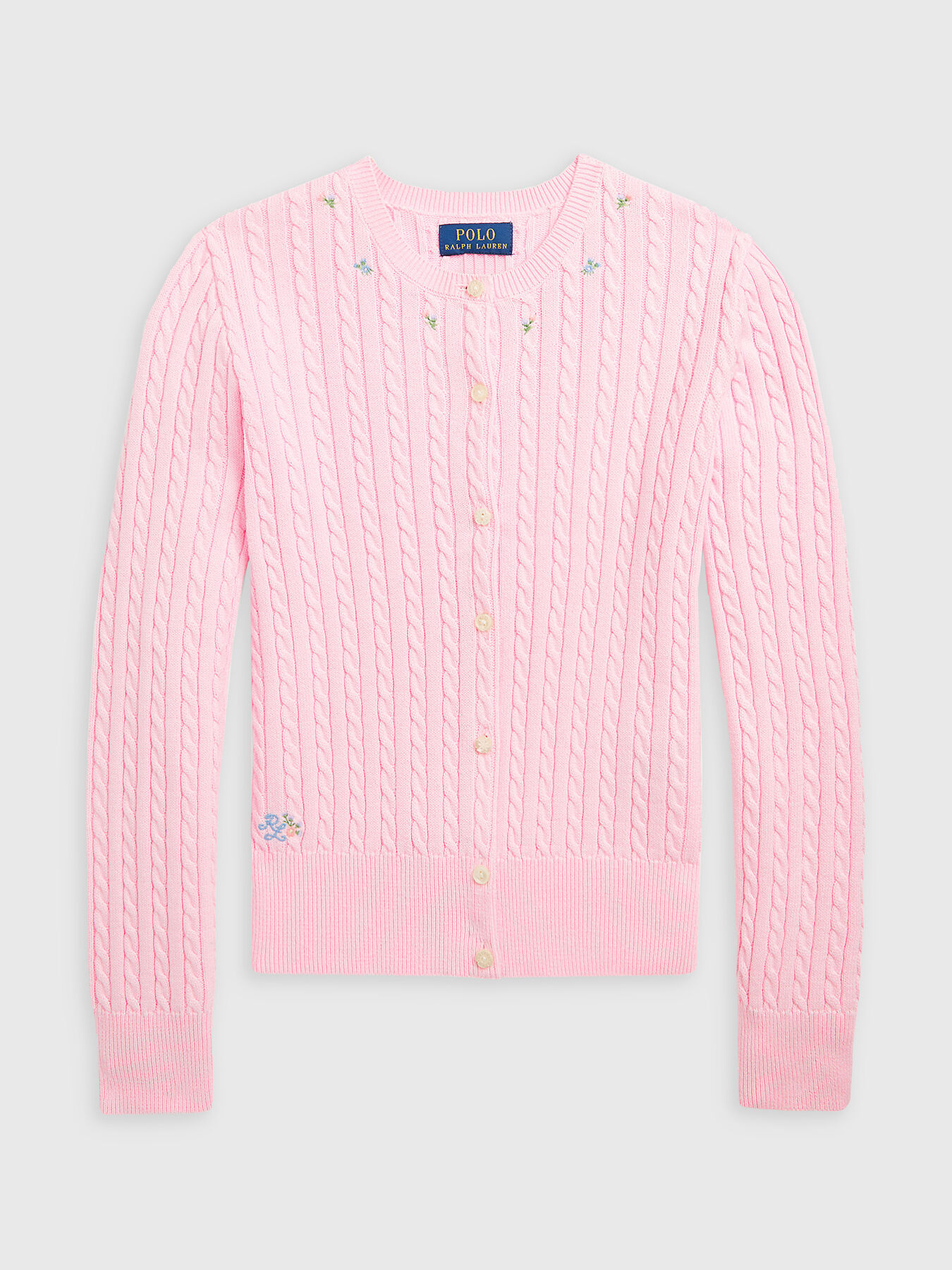 Pink cardigan with contrasting details brand POLO RALPH
