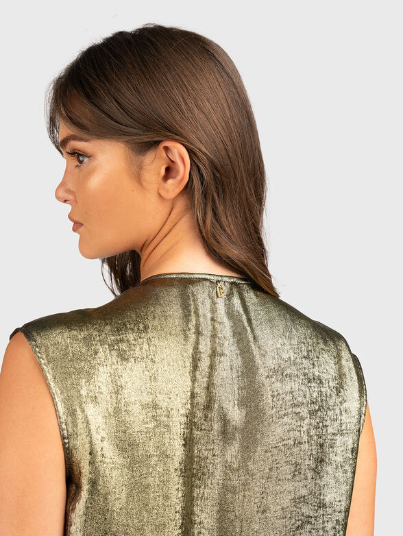 Body with metallic effect and V-neckline - 4