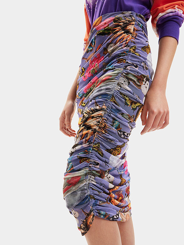 Midi skirt with floral motifs - 3