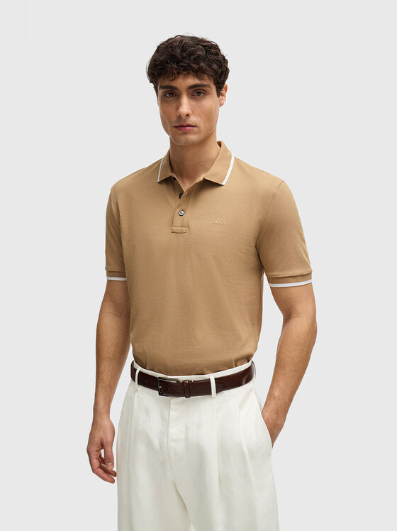 Short sleeved cotton polo shirt - 1
