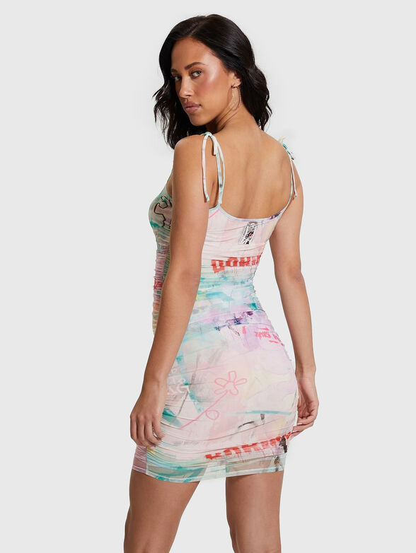 Mini dress with multicolour print - 2