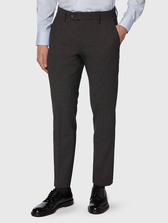 Gray wool blend pants - 1