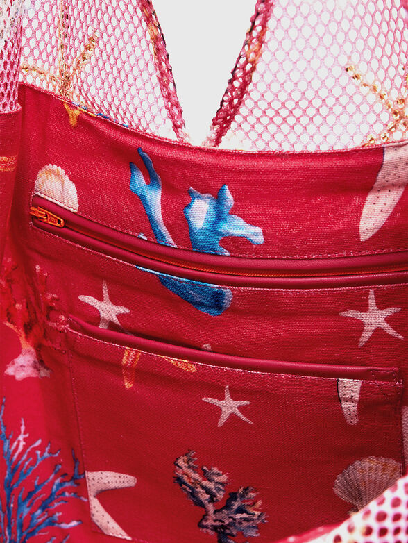 Textured printed tote bag - 5