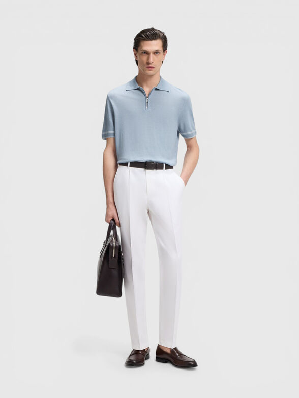 Short-sleeved sweater with a zip on the collar - 2