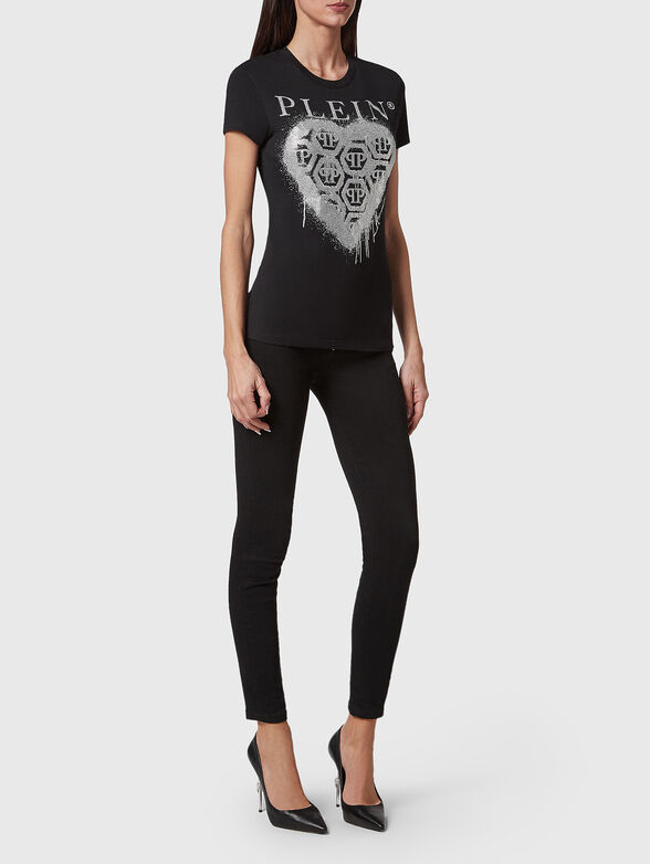 SEXY PURE T-shirt with print and rhinestones - 2