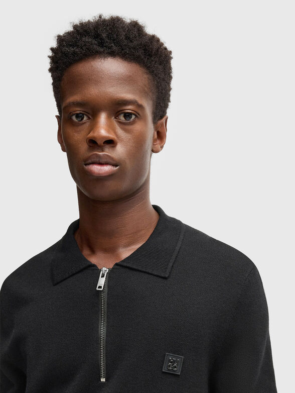 Sweater with collar and logo detail - 4