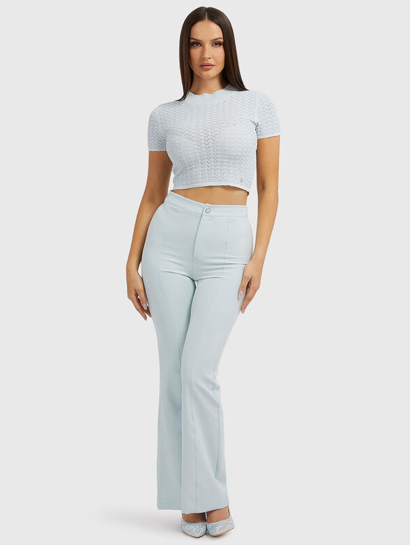 JULIE beige blouse with short sleeve - 2