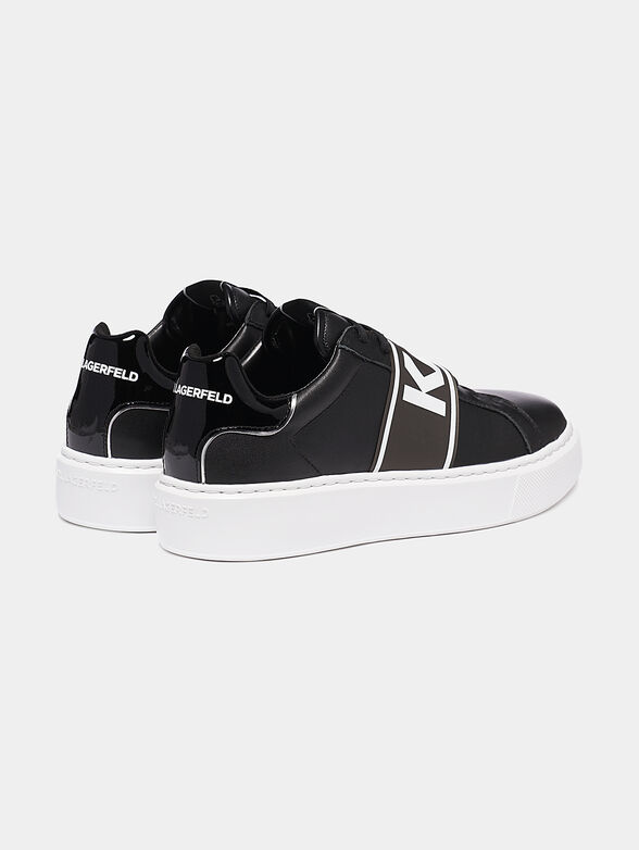 Genuine leather sneakers with logo branding - 2