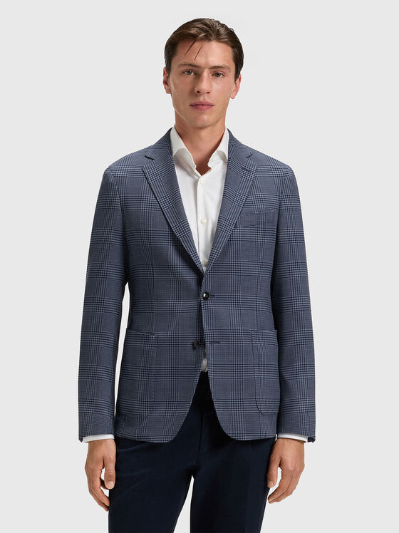 Checked wool blazer - 1