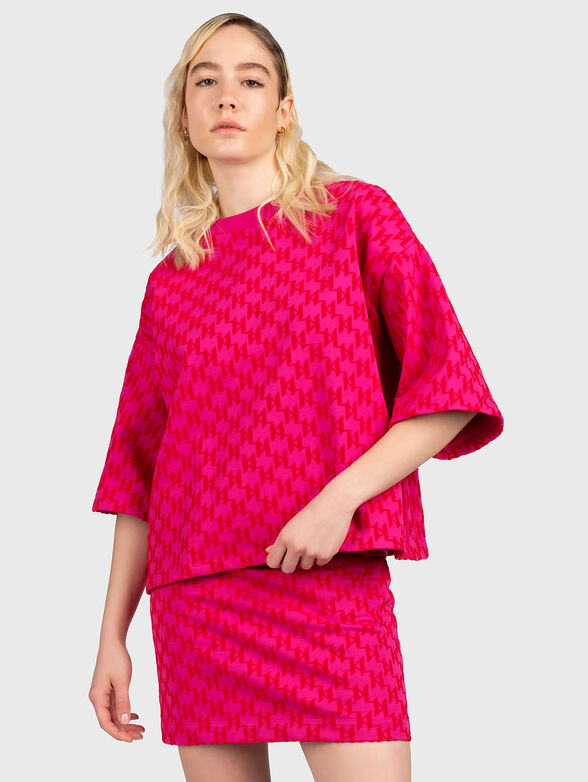 KL MONOGRAM sweatshirt in fucsia color - 1