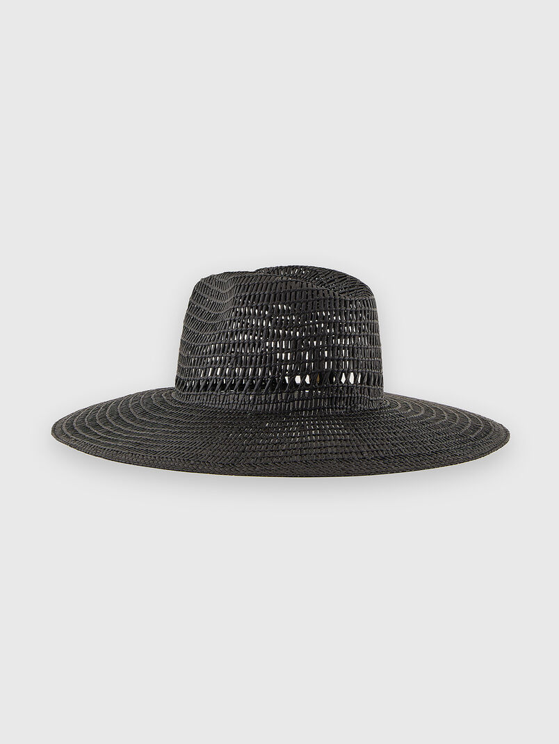 Straw hat with gold logo accent - 3