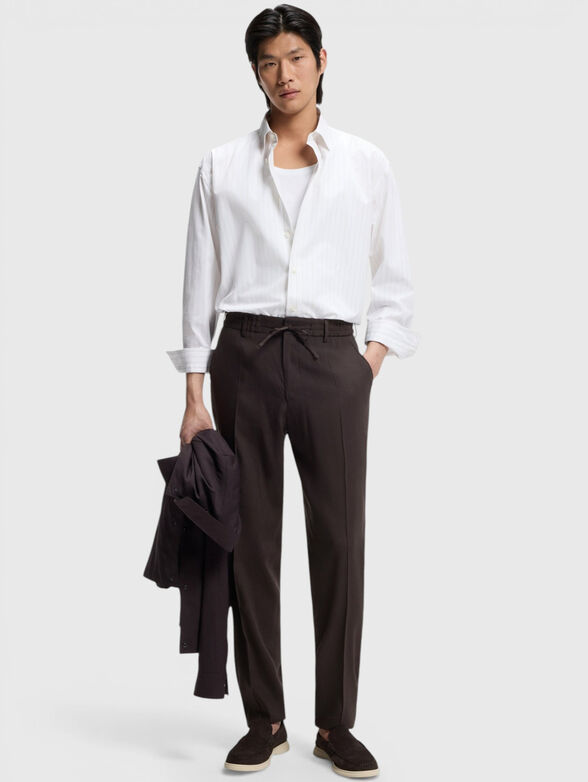 Linen blend trousers - 4