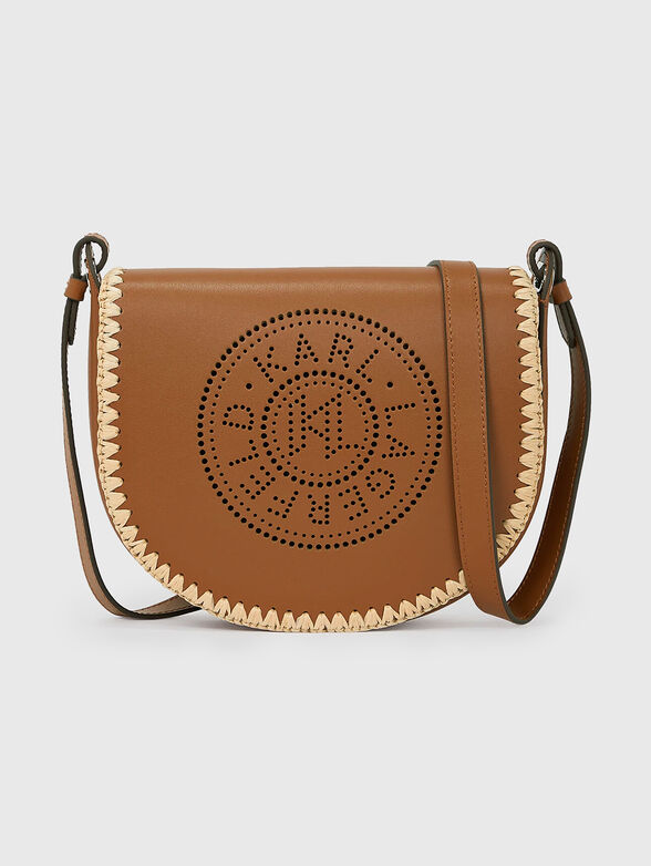 Leather crossbody bag with logo accent - 1