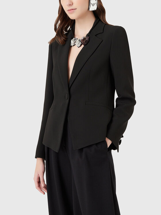 Black viscose blend blazer  - 1