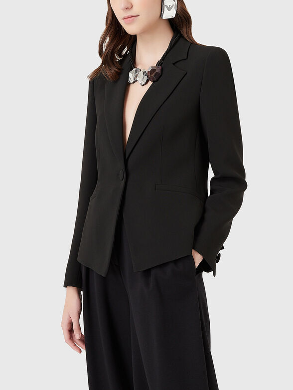 Black viscose blend blazer  - 1