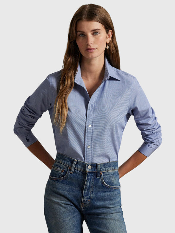 Long sleeved cotton blend shirt - 1