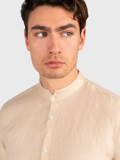 Linen shirt ELVORY in beige color - 5