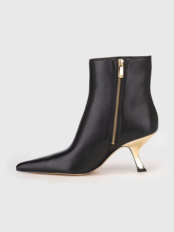 Leather boots with accent heel - 4