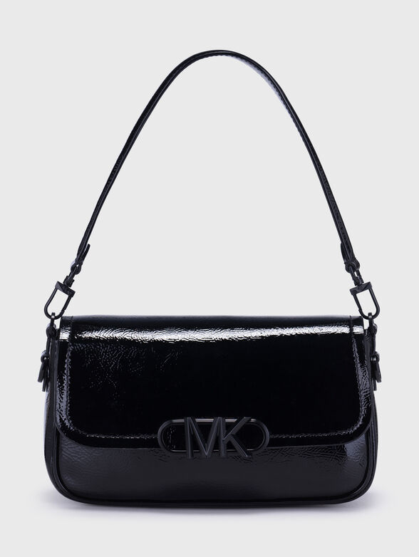 Black hobo bag with logo buckle - 1