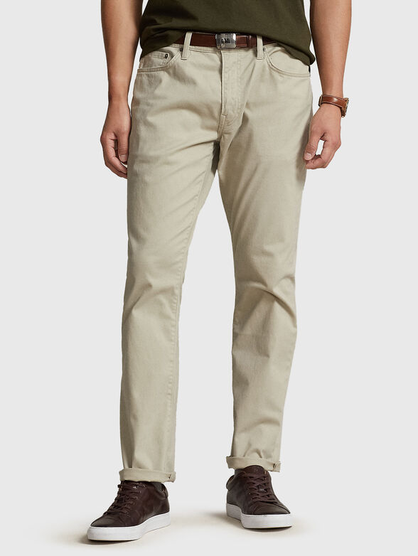 Beige cotton pants - 1