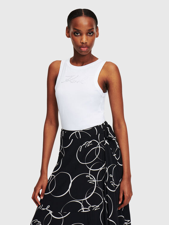 Black top with rhinestone logo - 1