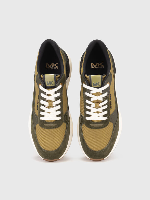 Suede and textile sports shoes with logo - 6