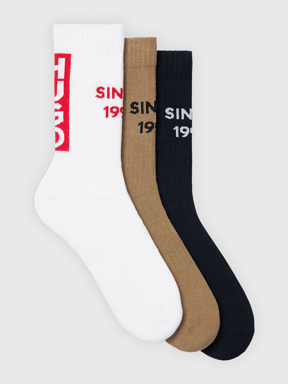Комплект от три чифта чорапи с лого акцент - 1