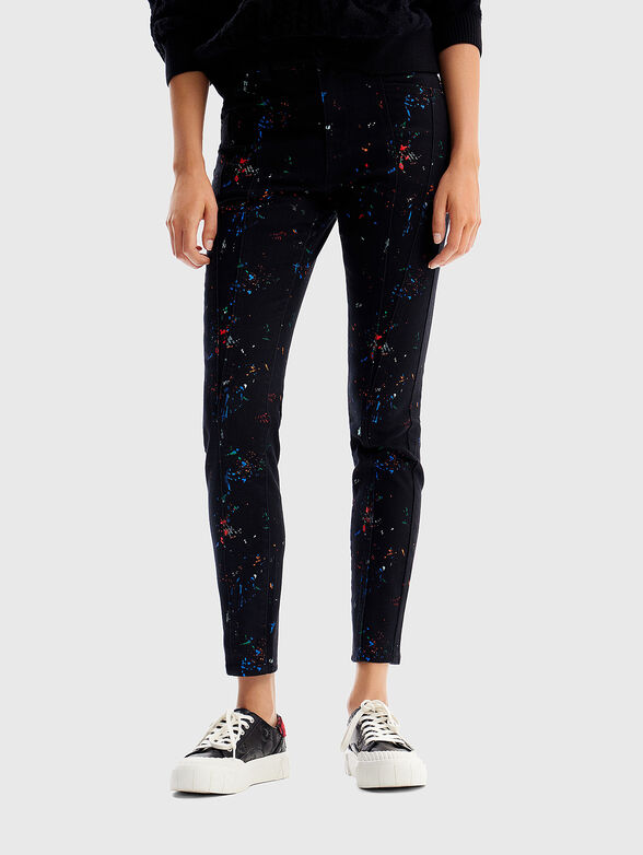 Slim jeans with accent splashes - 1