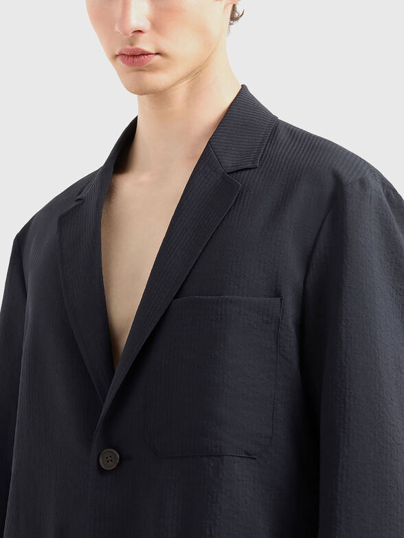 Single-breasted jacket in navy blue - 4